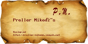Preller Mikeás névjegykártya
